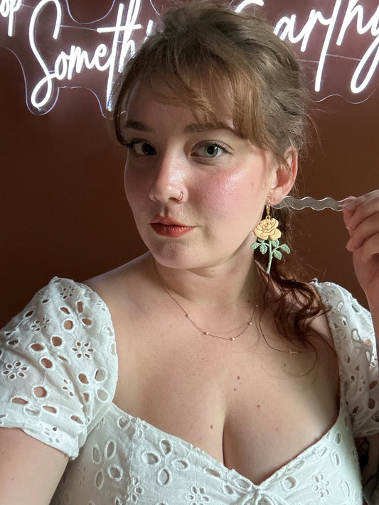Yellow Roses Earrings