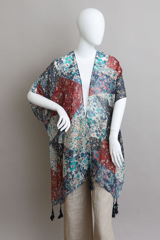 Allover Floral Print Kimono - Executive Gypsy