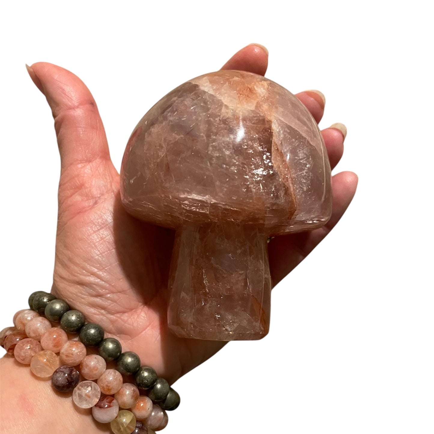 Hematoid Fire Quartz Mushroom