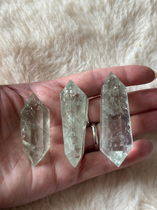 Prasiolite Green Amethyst Double Terminated Point