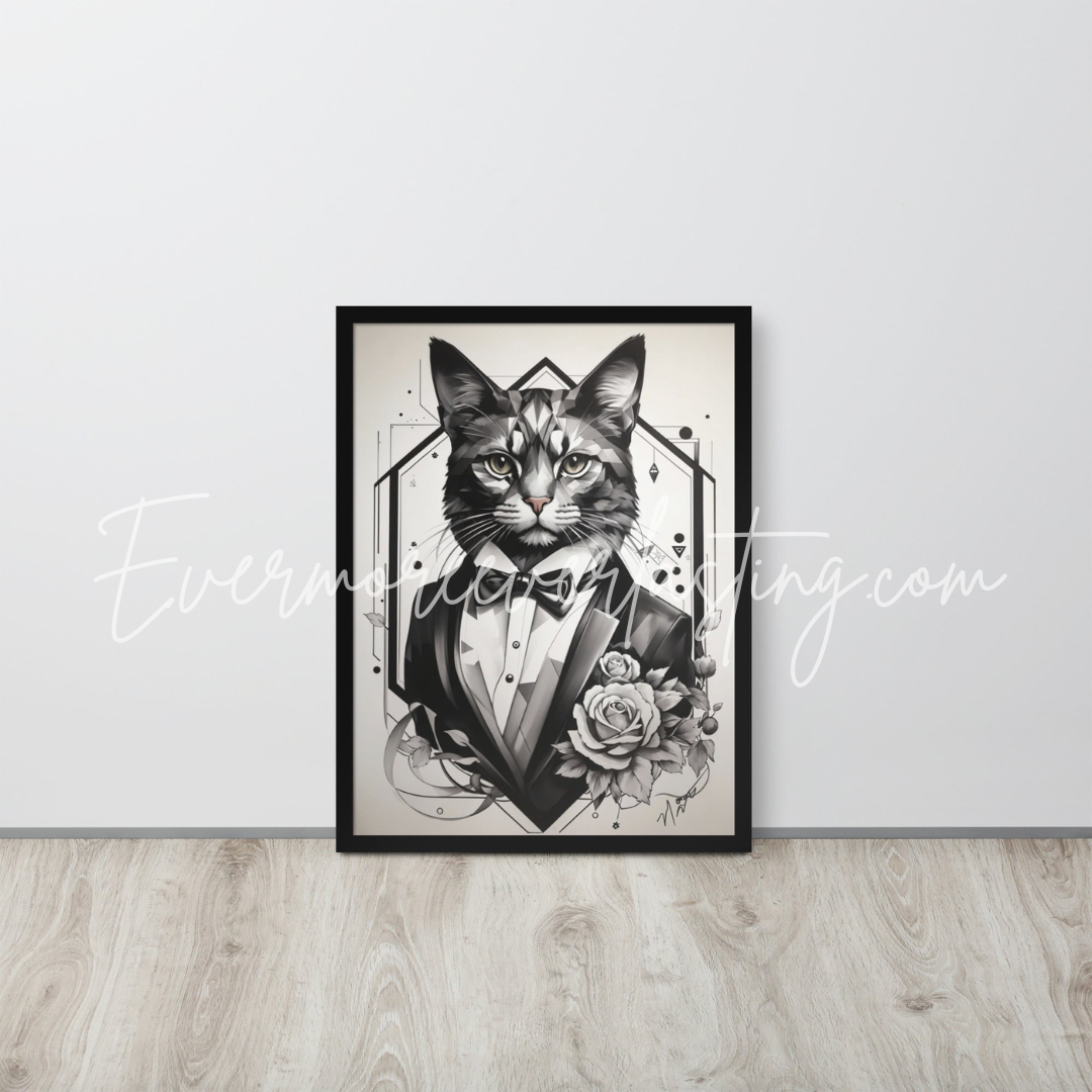 Purrfect Gentleman Framed poster