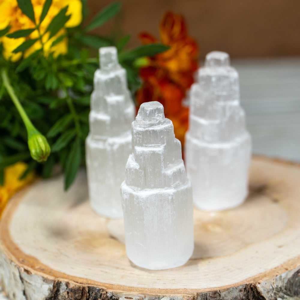 Small Satin Spar Selenite Tower - Executive Gypsy