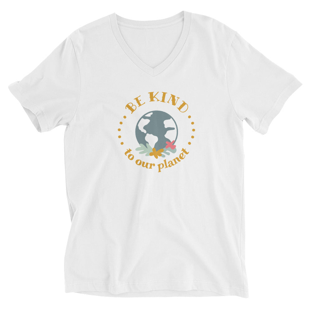 Kind Unisex Short Sleeve V-Neck T-Shirt