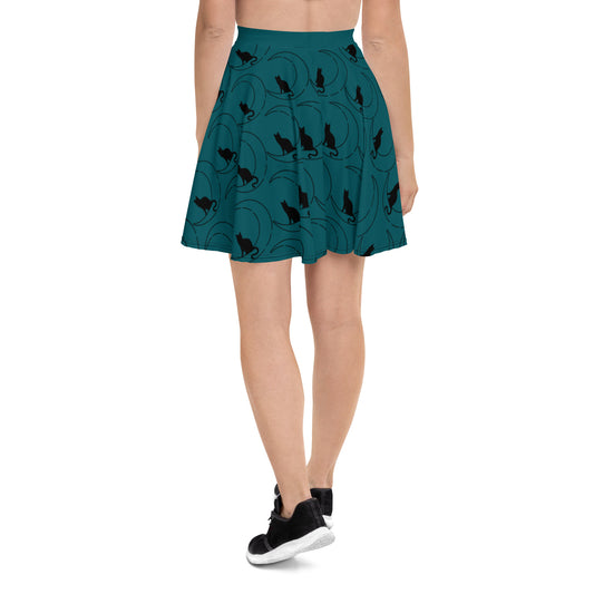 Cat and Moon Skater Skirt - Executive Gypsy