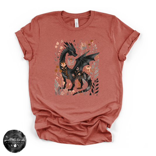 Black Dragon Tee | Mystical Dragon Graphic Shirt