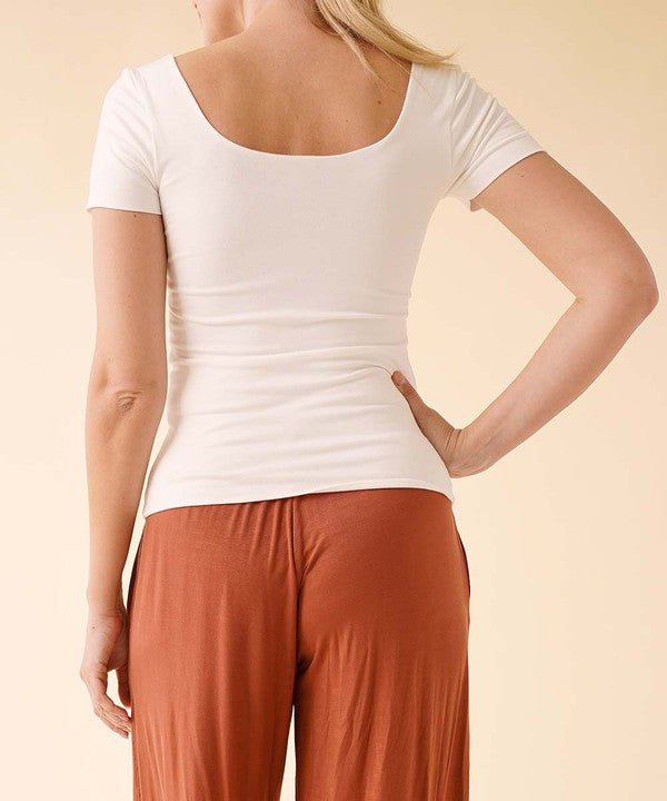 Bamboo Double Layered Cap Sleeve Top