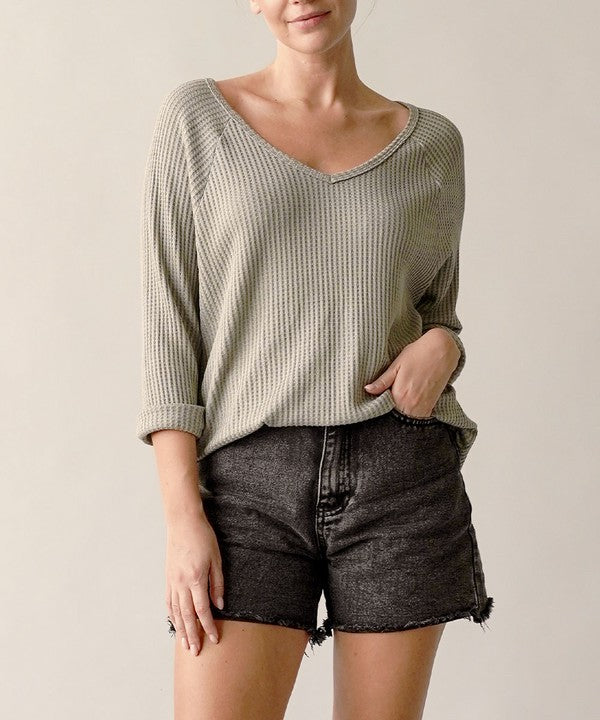 Bamboo Waffle Loose Top