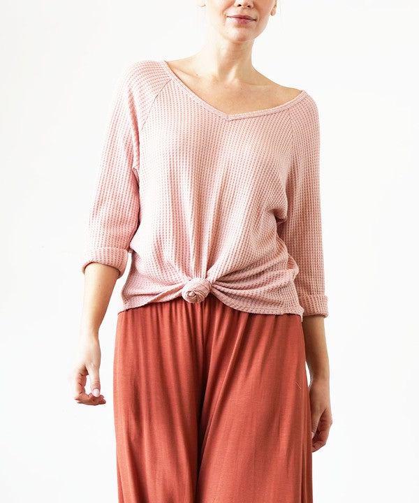 Bamboo Waffle Loose Top