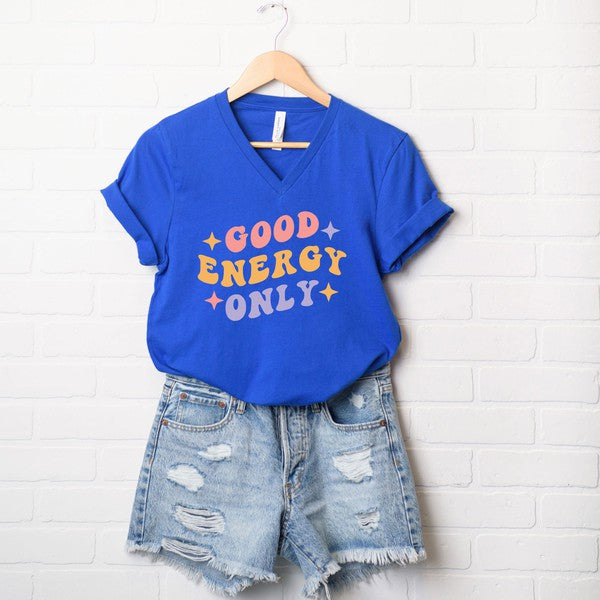 Good Energy Only Stars Graphic V-Neck Tee