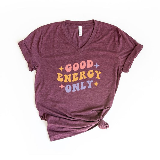 Good Energy Only Stars Graphic V-Neck Tee