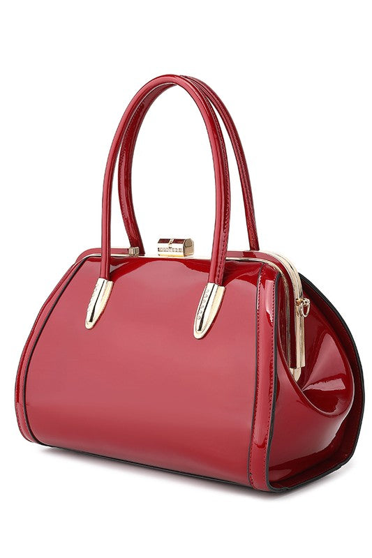 Marlene Patent Satchel Handbag