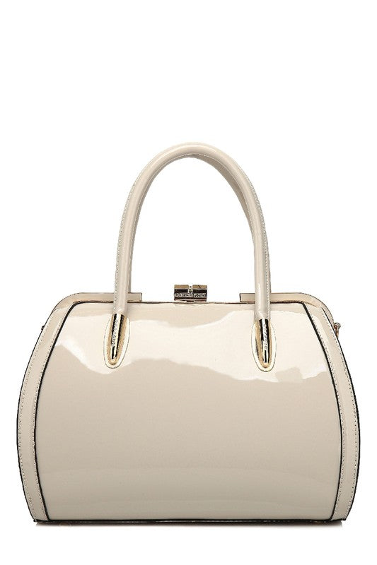 Marlene Patent Satchel Handbag