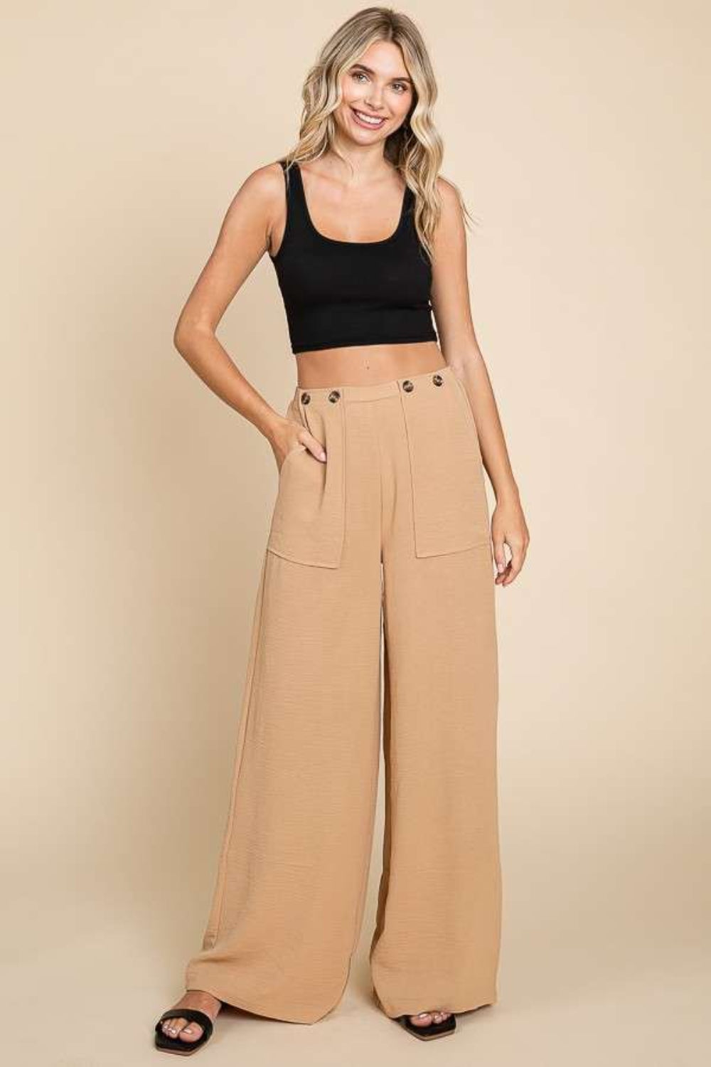 Full Size High Waist Wide Leg Cargo Pants