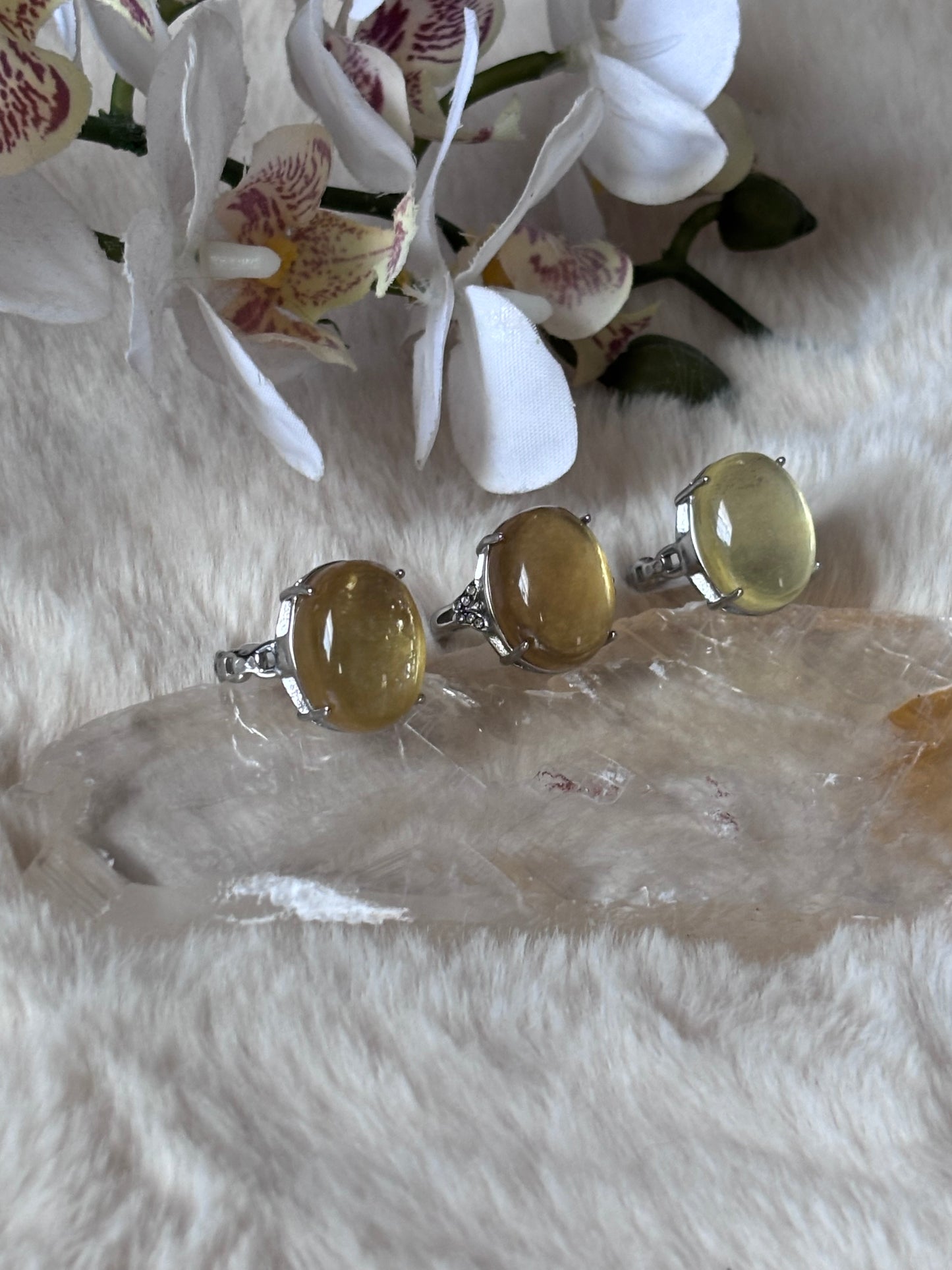 Golden Lepidolite Ring