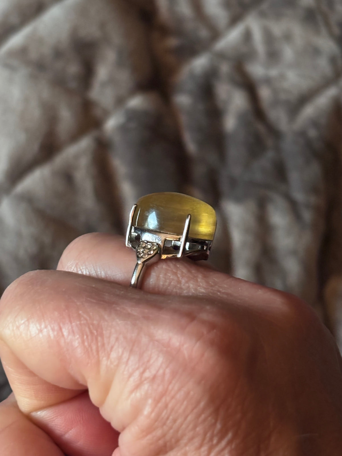 Golden Lepidolite Ring