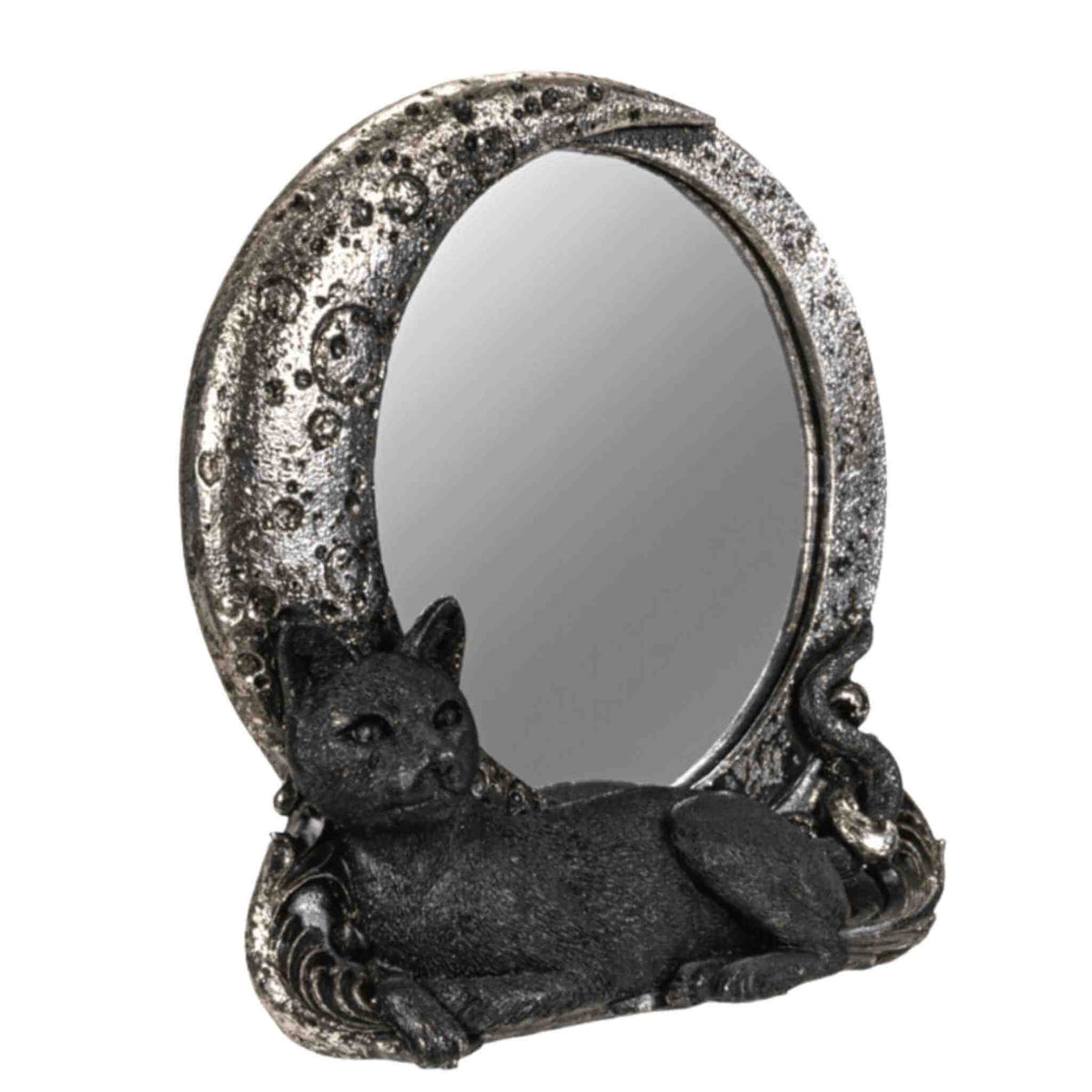 Cat on Moon Mirror
