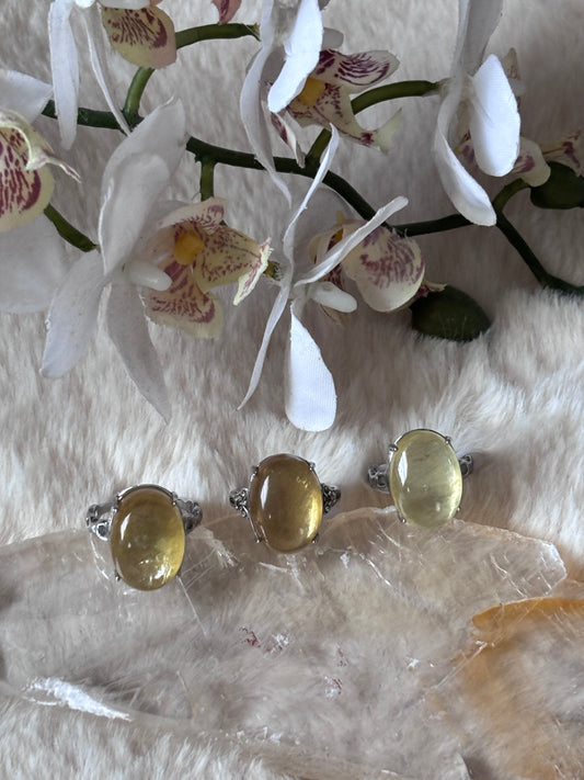Golden Lepidolite Ring