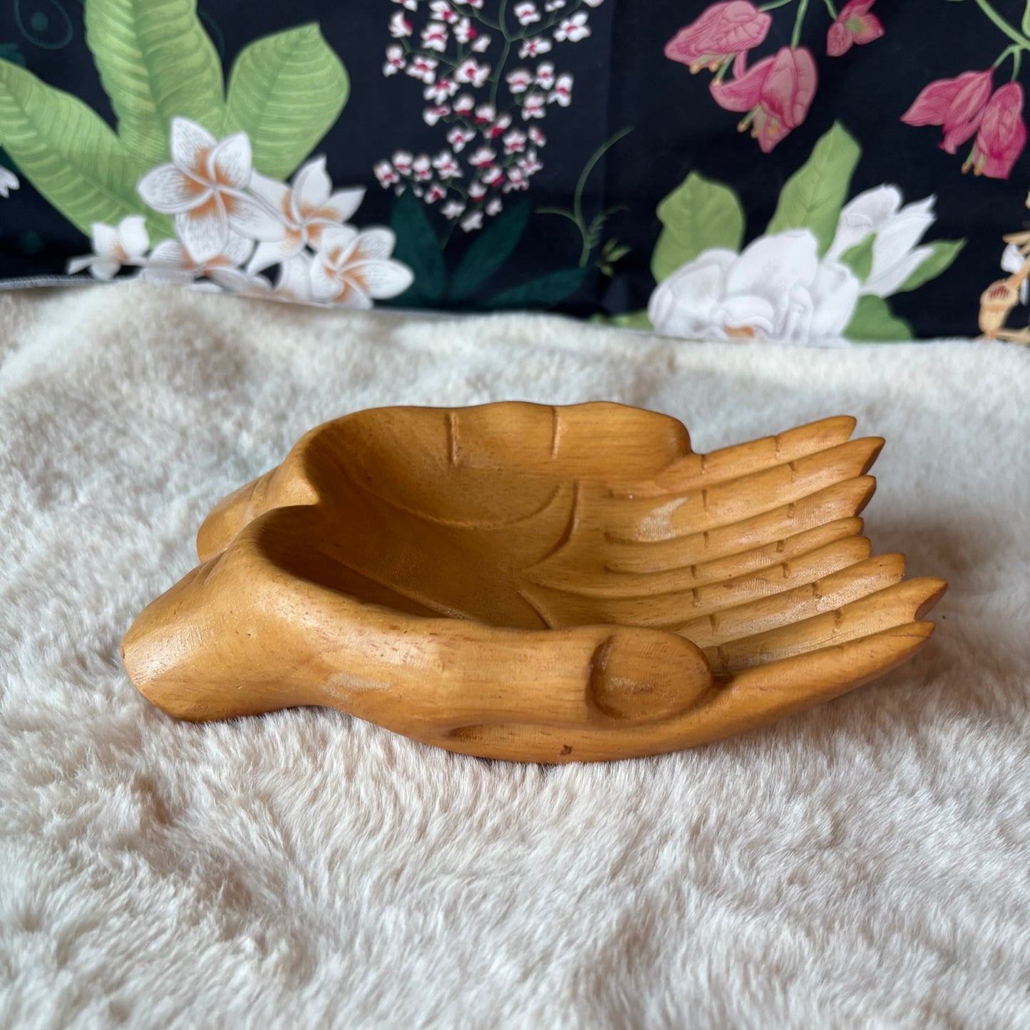 Wooden Hands Offering Bowl