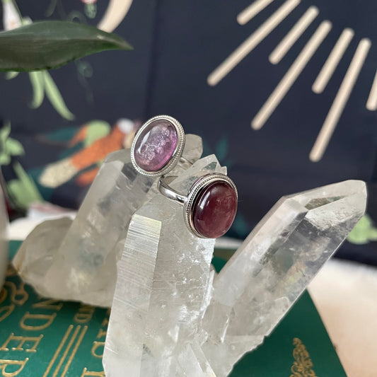 Purple Mica Lepidolite Ring