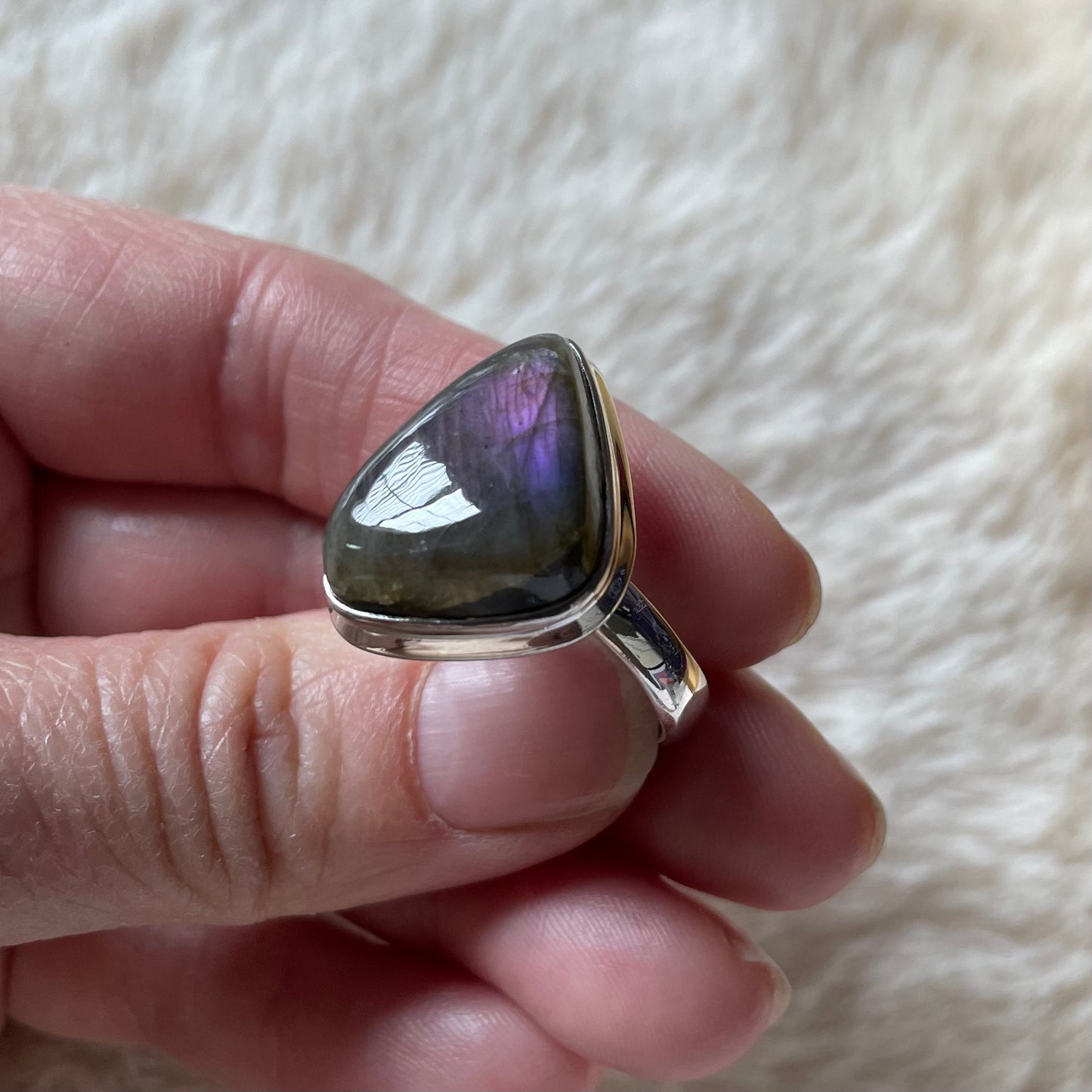 Purple Labradorite Ring