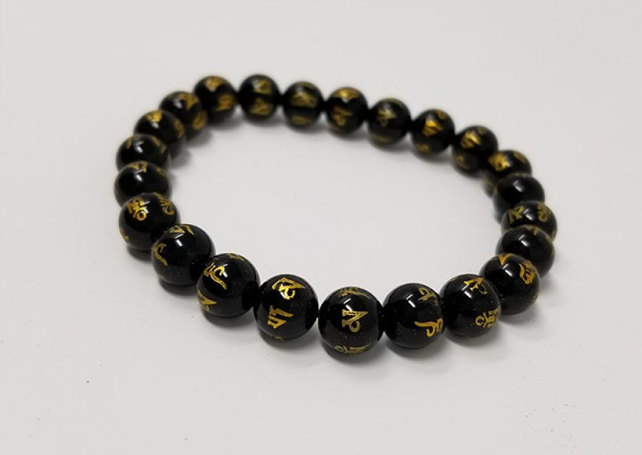 Black Onyx Om Bracelet