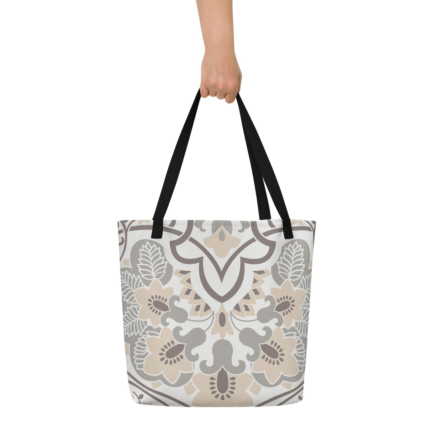 Baroque All-Over Print Large Tote Bag