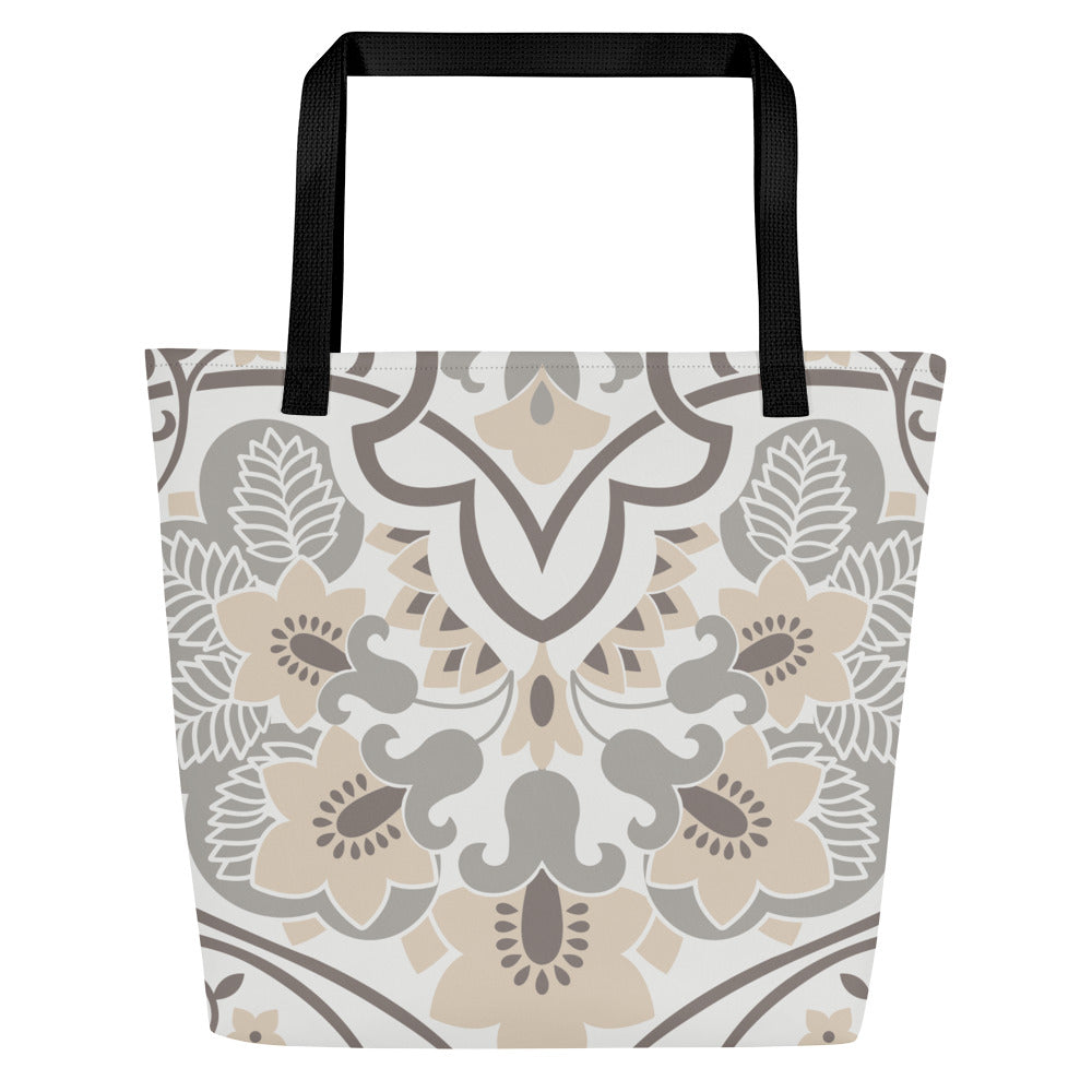 Baroque All-Over Print Large Tote Bag