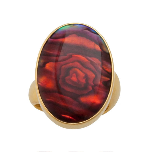 Red Abalone Adjustable Ring