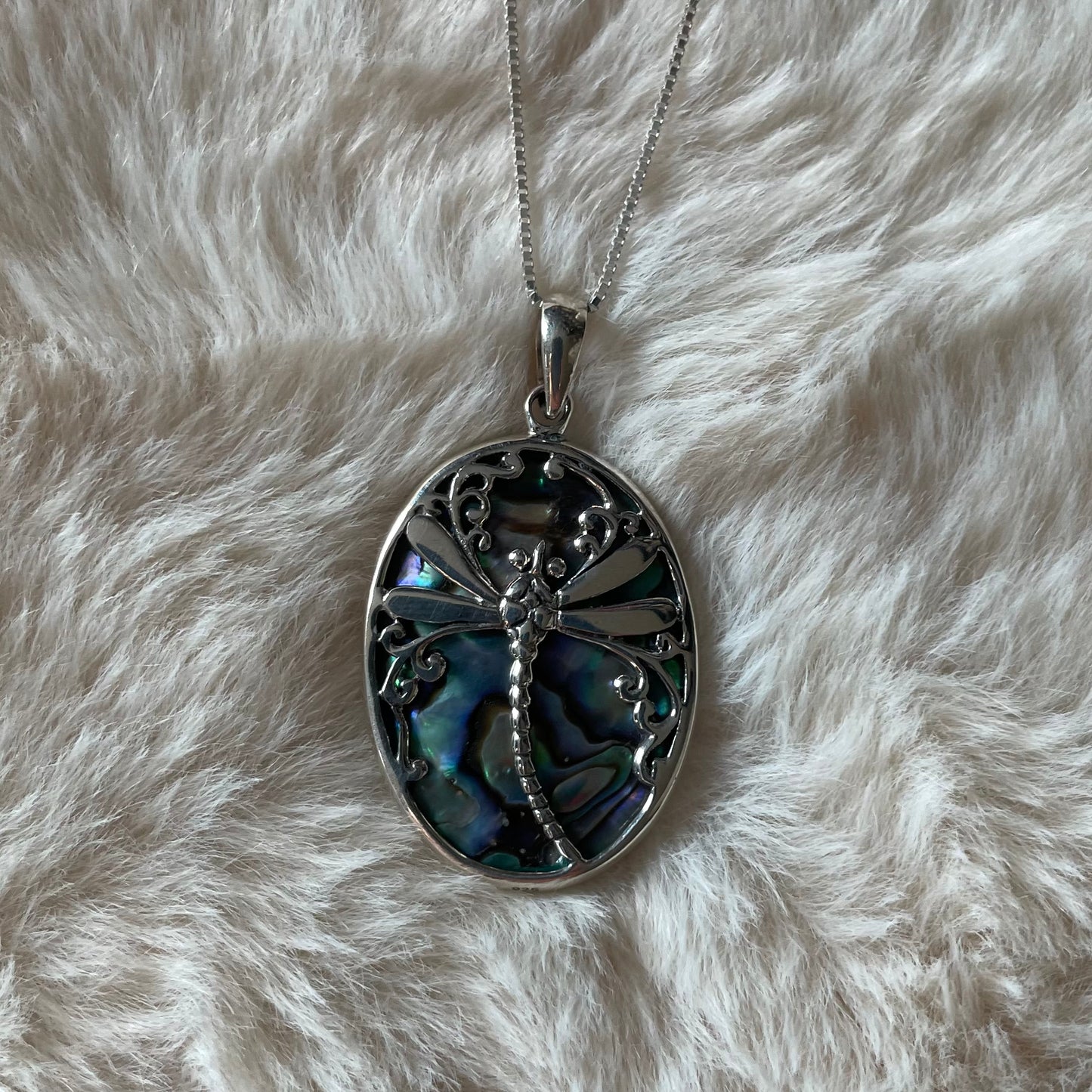 Abalone Dragonfly Necklace