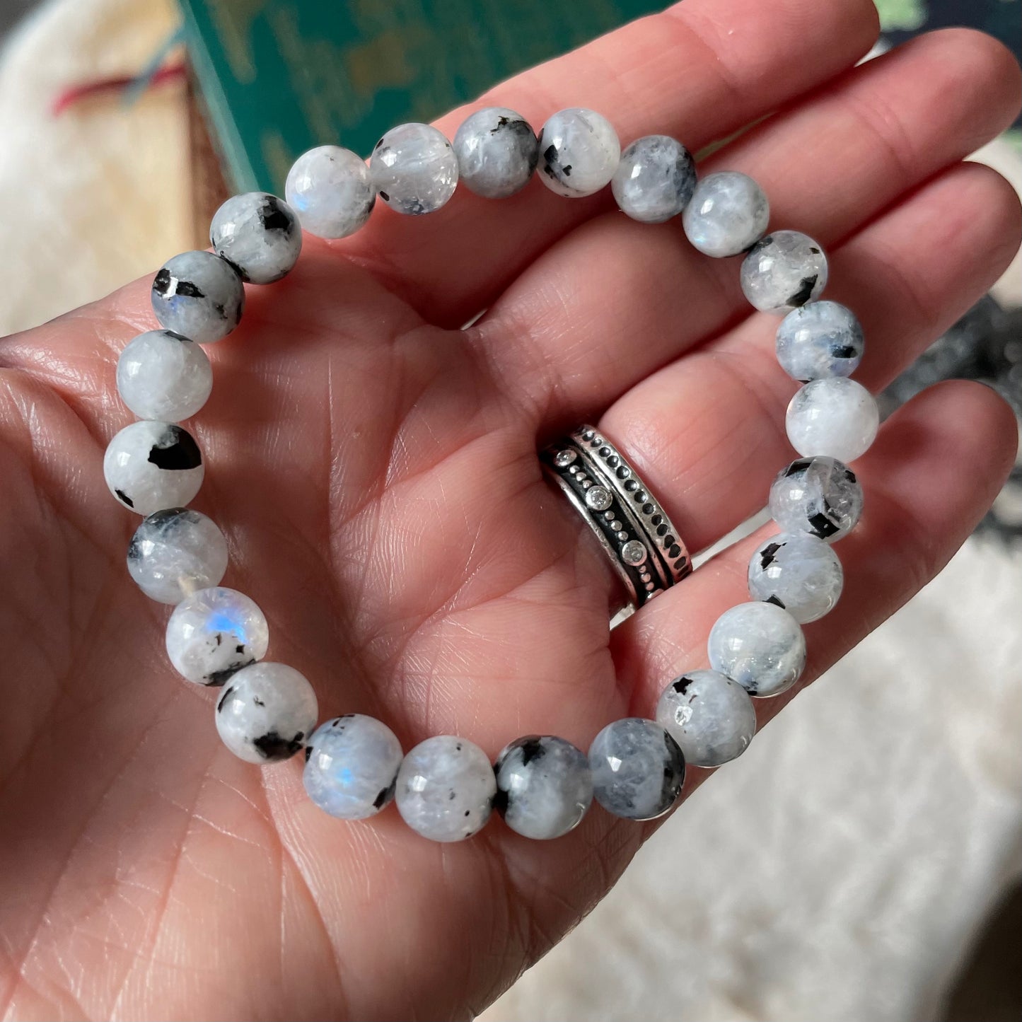 Rainbow Moonstone Stretch Bracelet