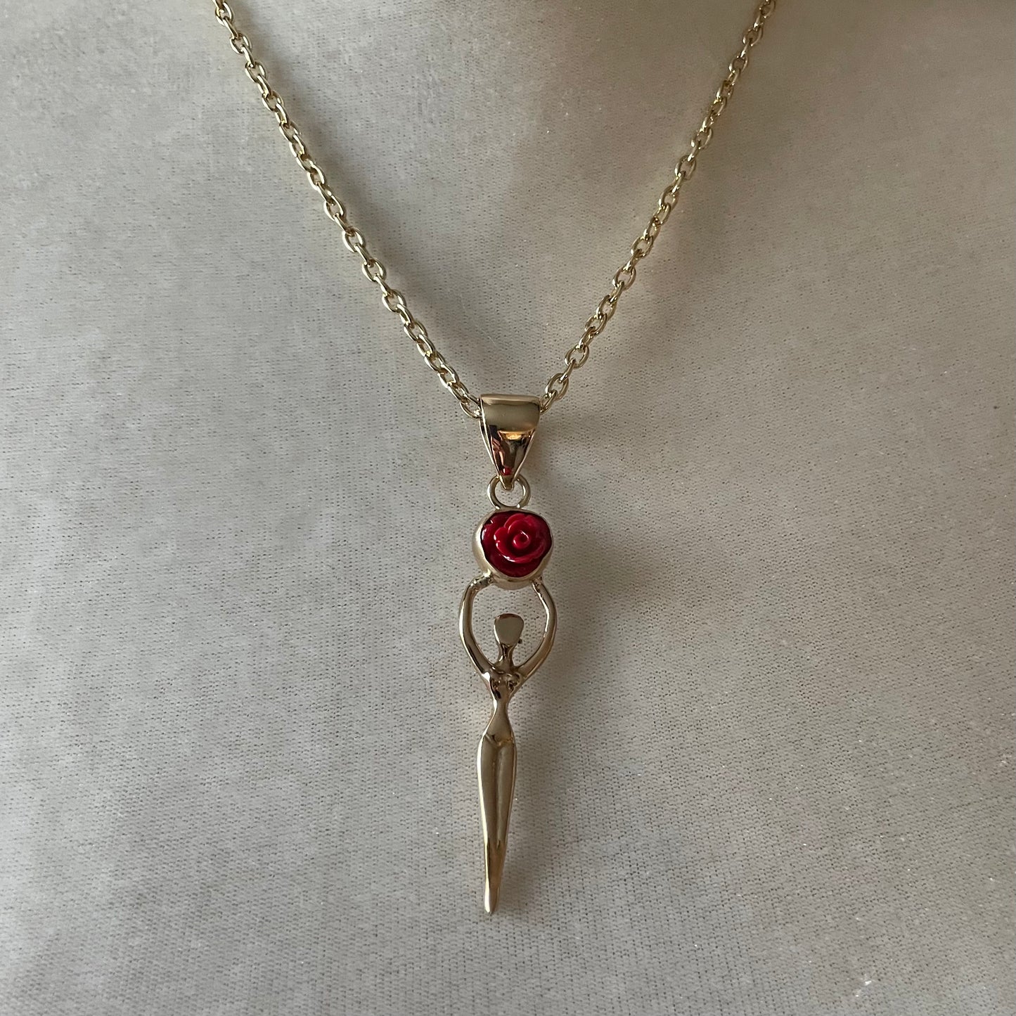 Red Rose Goddess Pendant