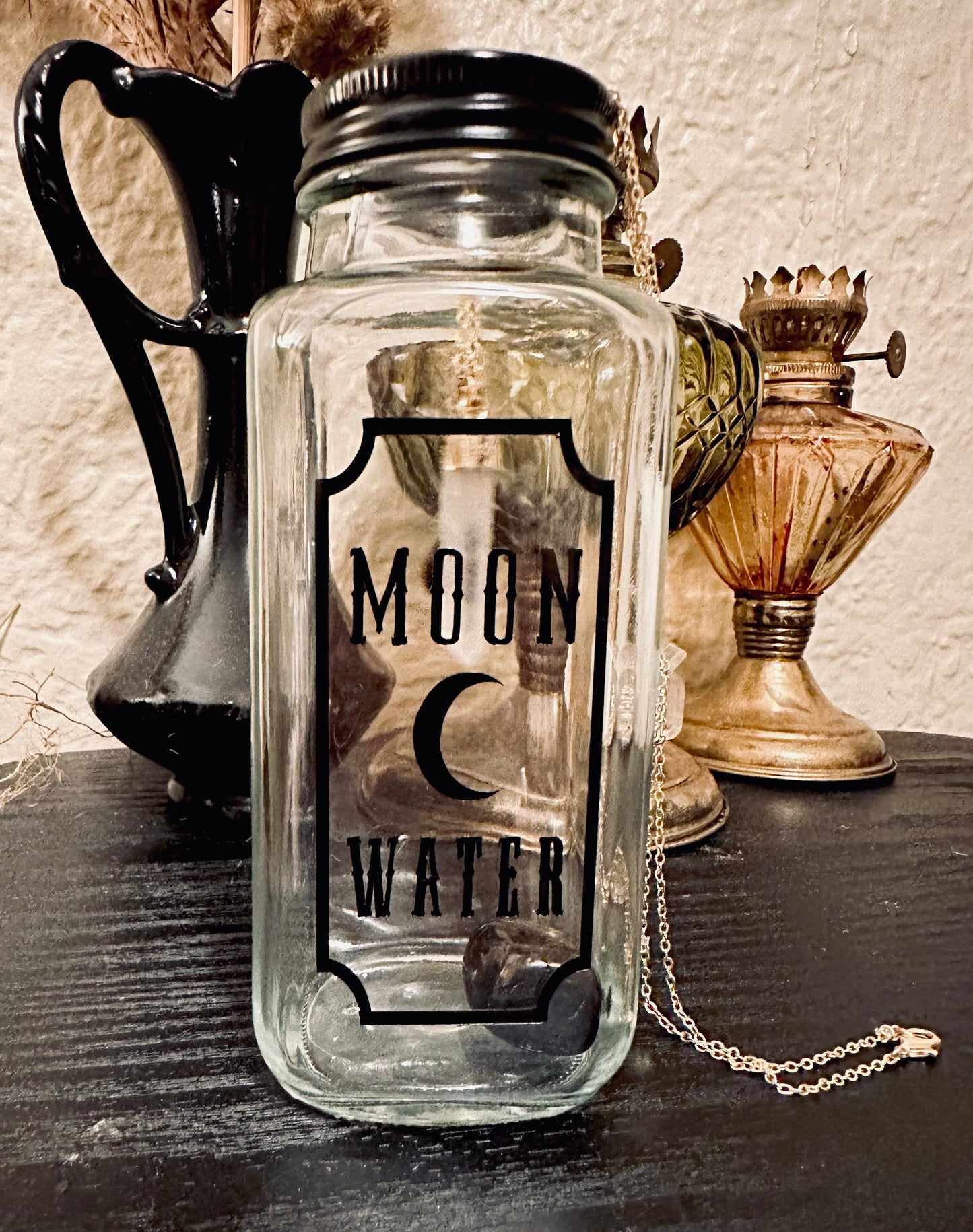 Moon Water Charging Glass Jar 8oz – Necklace Holder