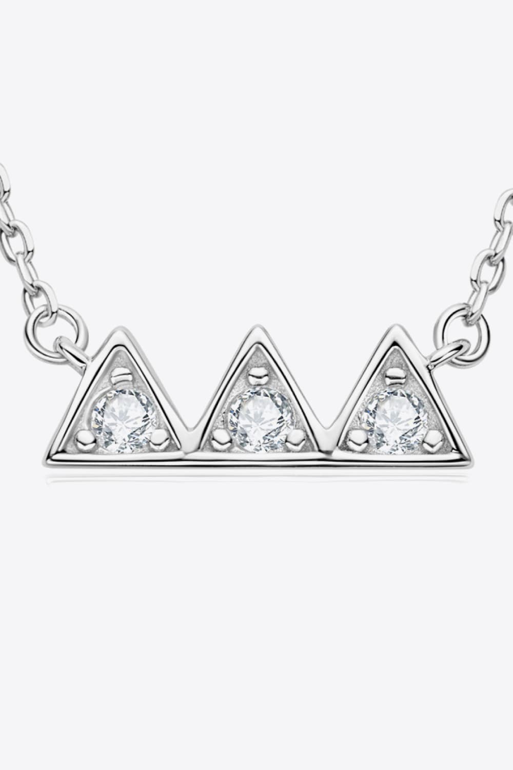 Moissanite Triangle Platinum-Plated Necklace - Executive Gypsy