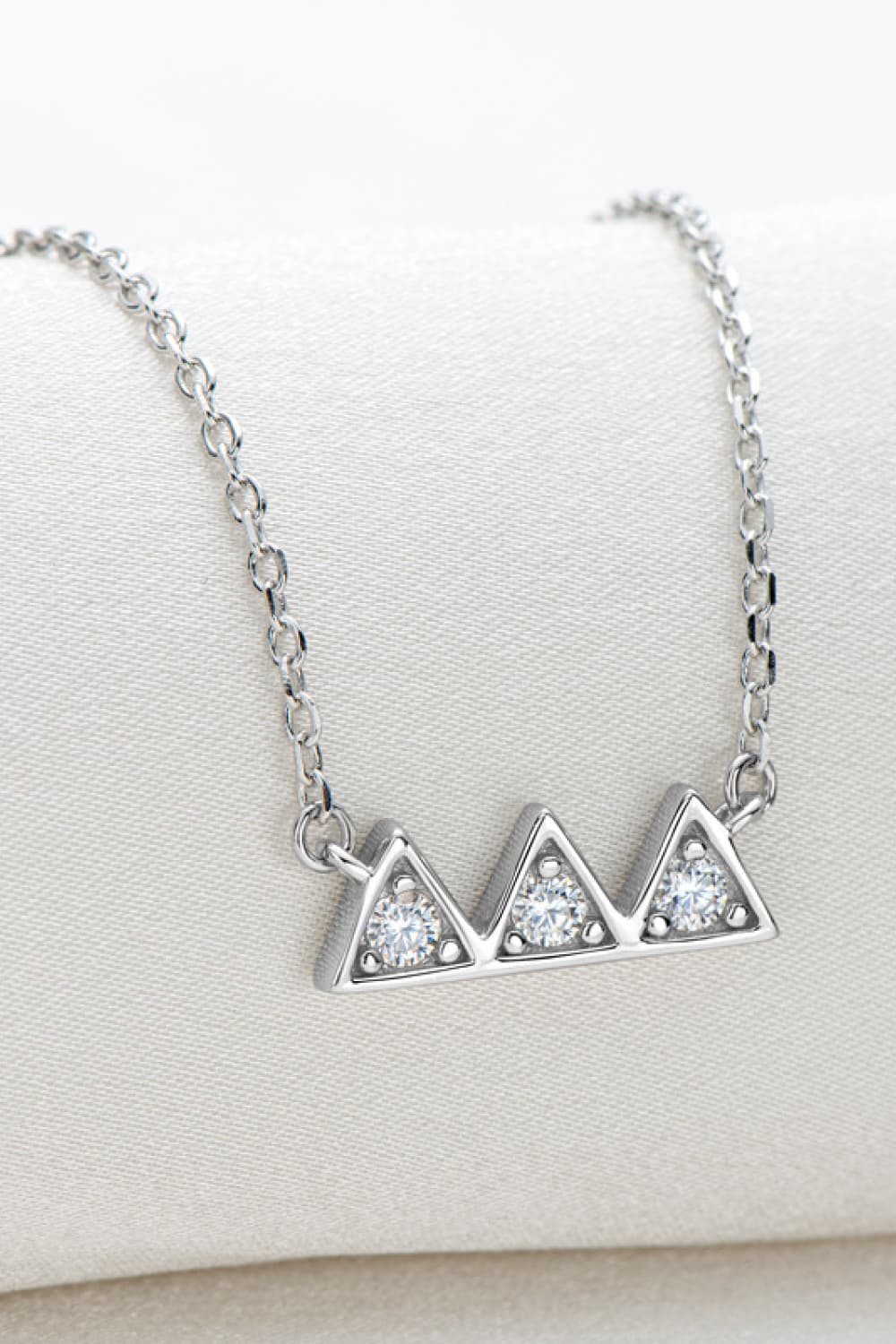 Moissanite Triangle Platinum-Plated Necklace - Executive Gypsy