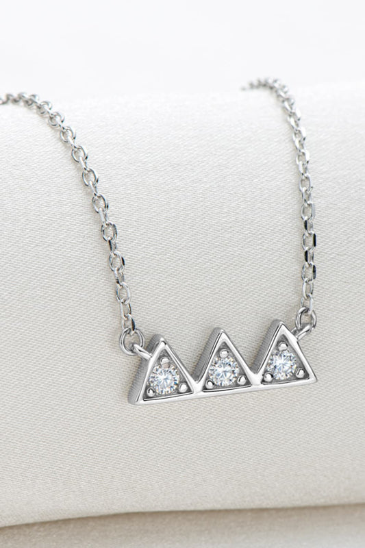 Moissanite Triangle Platinum-Plated Necklace - Executive Gypsy