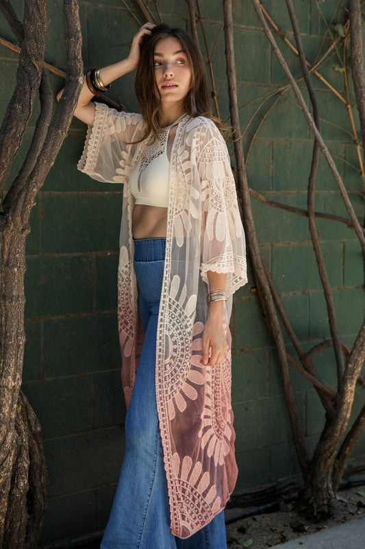 Ombre Bohemian Lace Kimono - Executive Gypsy