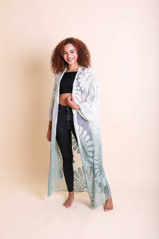 Ombre Bohemian Lace Kimono - Executive Gypsy