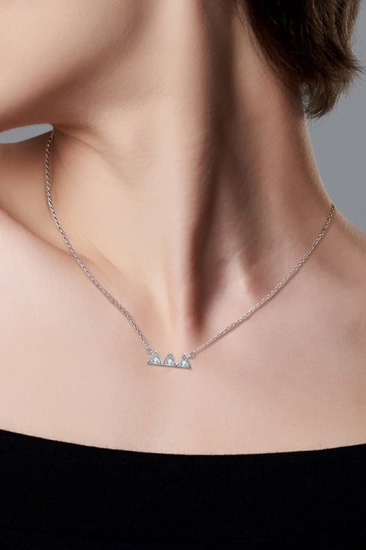 Moissanite Triangle Platinum-Plated Necklace - Executive Gypsy