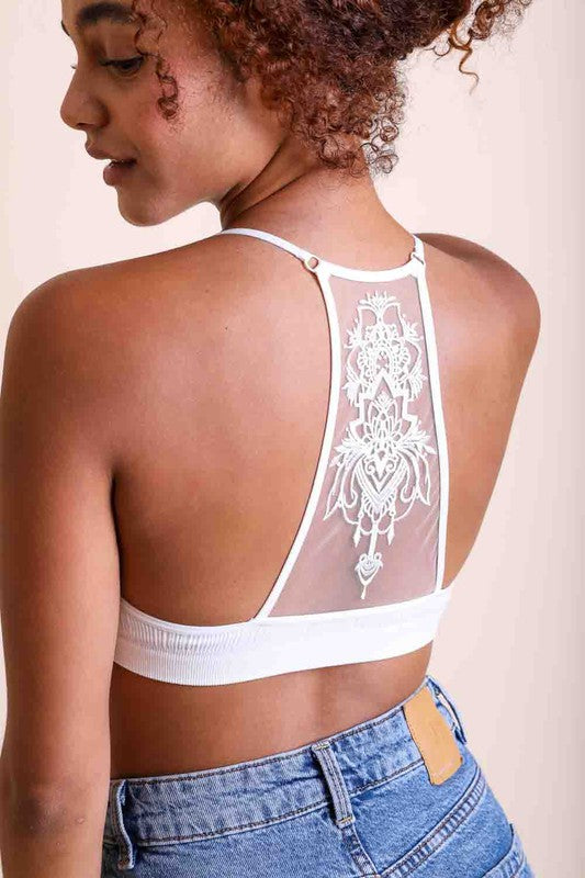 Tattoo Mesh Racerback Bralette - Executive Gypsy