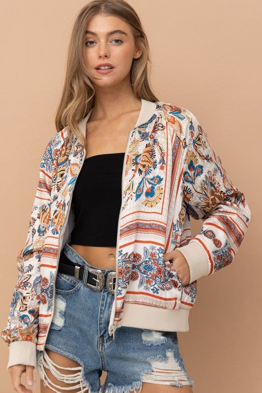 Reversible Satin Paisley Bomber Jacket - Executive Gypsy