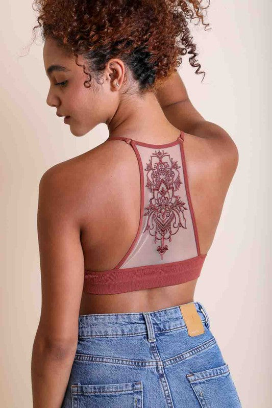 Tattoo Mesh Racerback Bralette - Executive Gypsy