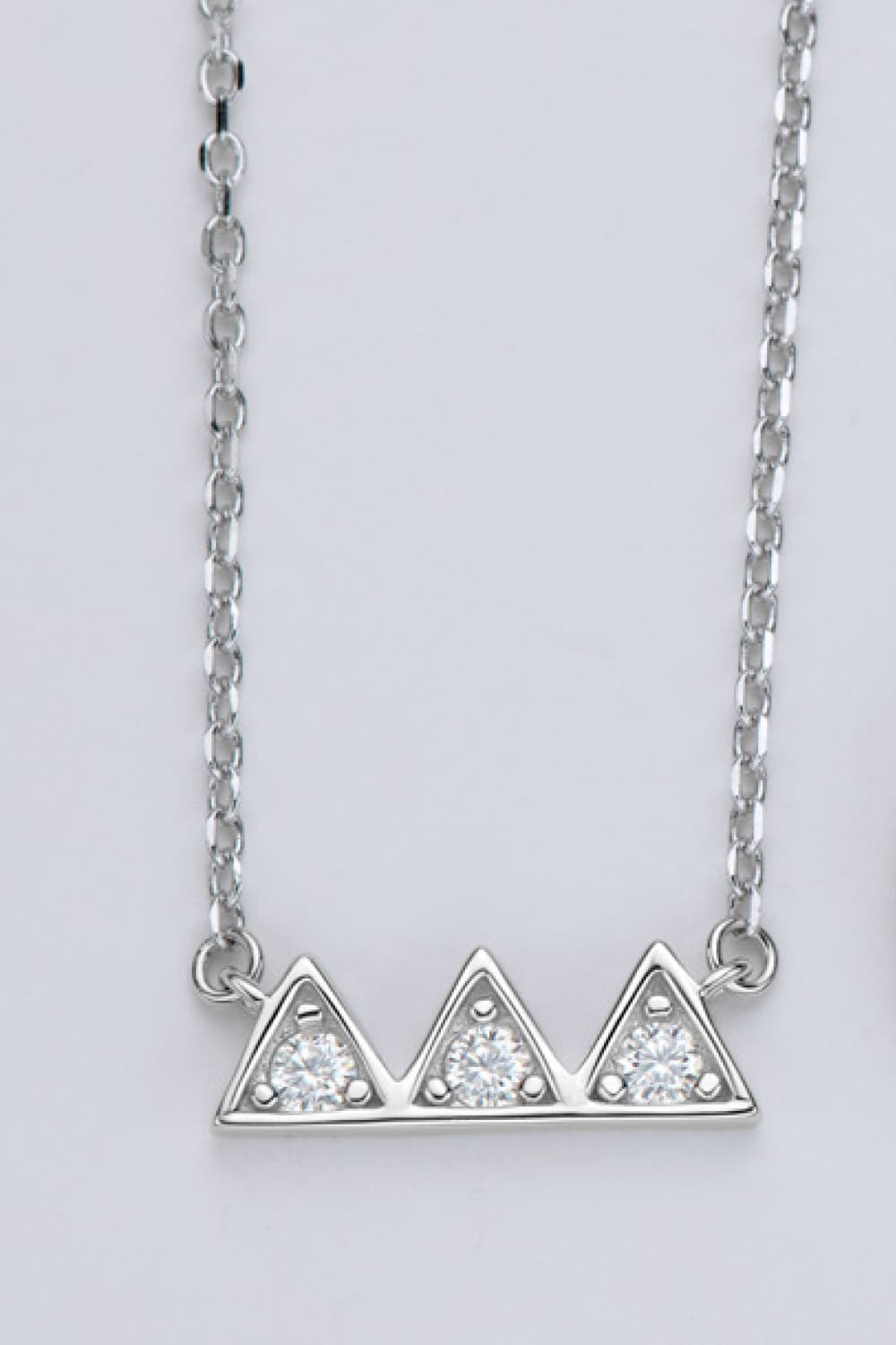 Moissanite Triangle Platinum-Plated Necklace - Executive Gypsy