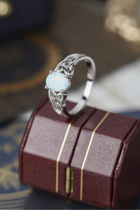 Celtic Knot 4-Prong Opal Ring - Executive Gypsy