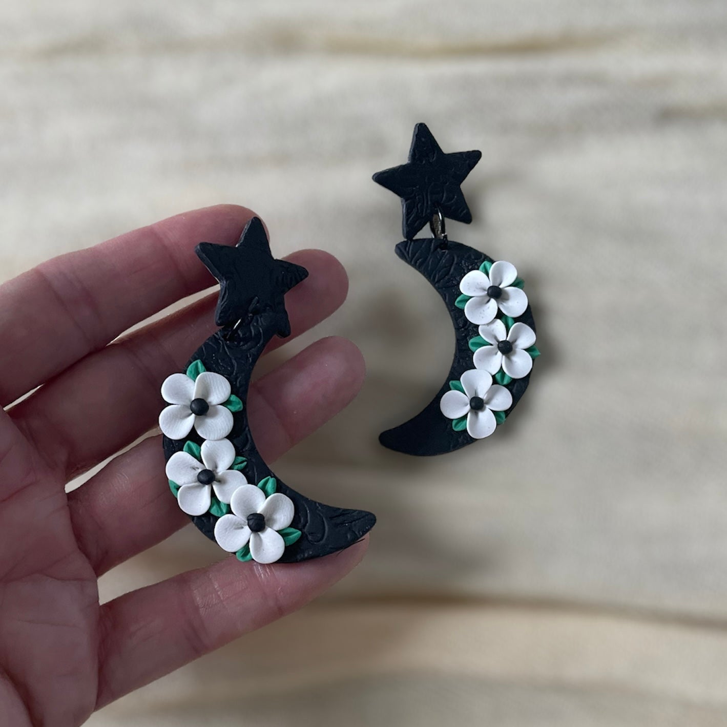 Polymer Clay Moon Earrings - Executive Gypsy