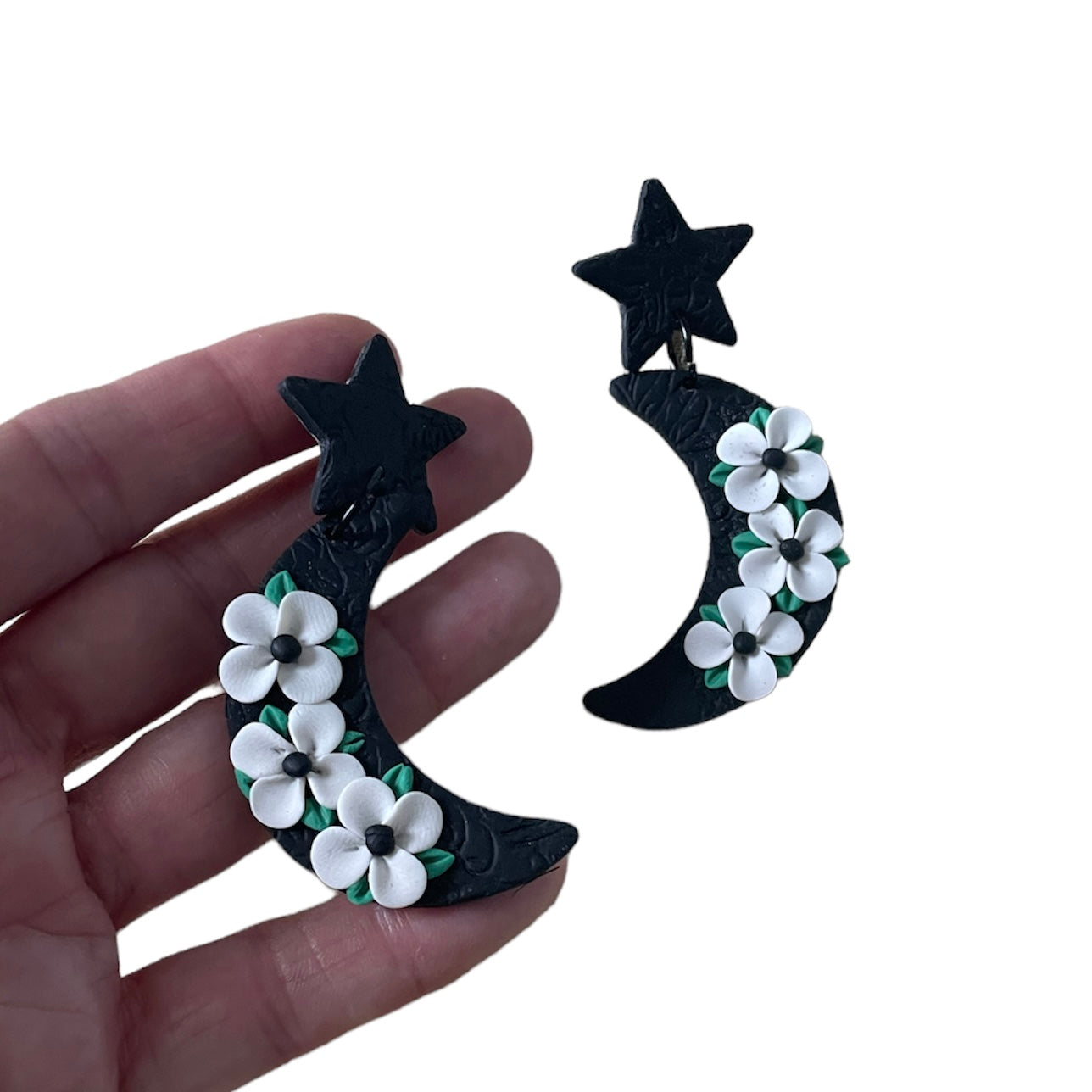 Polymer Clay Moon Earrings - Executive Gypsy