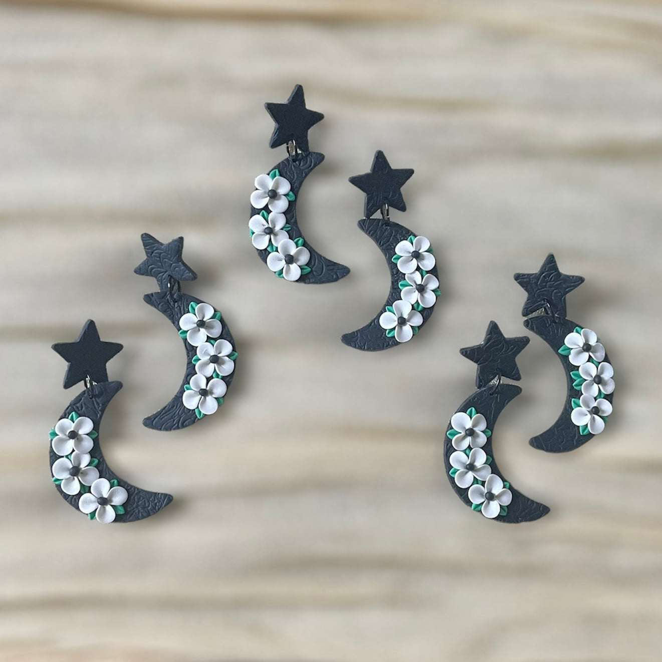 Polymer Clay Moon Earrings - Executive Gypsy